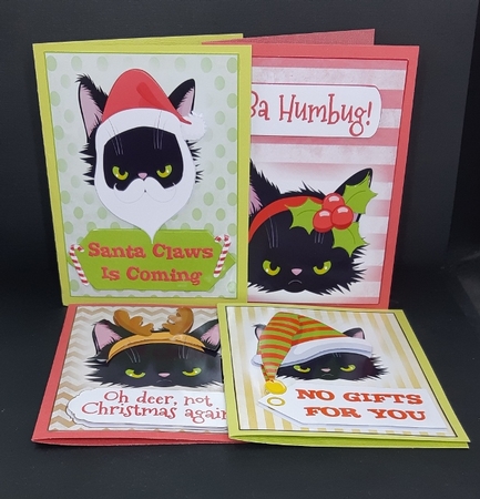 4 Grumpy Xmas Kitties by Diane  Vermeer