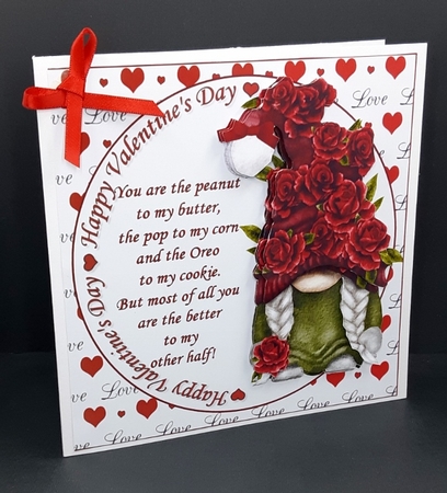 6x6 Roses Gnome my better half 2 by Diane  Vermeer