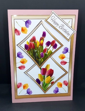 Two squares Bright tulips by Diane  Vermeer