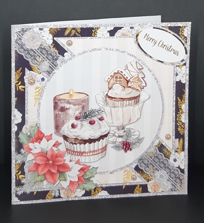 Winter Glam 9: Festive Treats 5 x 5 Cut & Fold Card with Sentiments by Diane  Vermeer