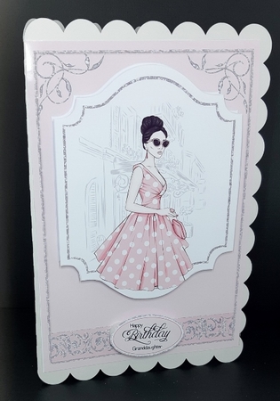 A5 Beautiful Beautiful Card Front with Topper and Sentiments by Diane  Vermeer