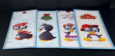 Christmas Penguins 4 x Bookmarks 5 by Diane  Vermeer