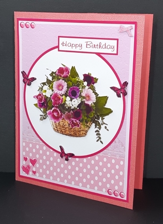 Bunch of pink. lilac and white flowers greeting card  by Diane  Vermeer