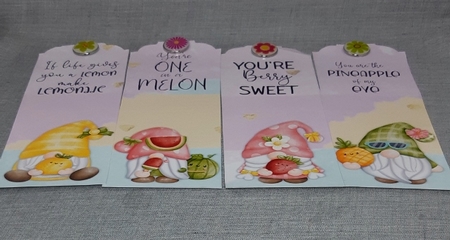 4 x Fruity Gnome Bookmarks by Diane  Vermeer