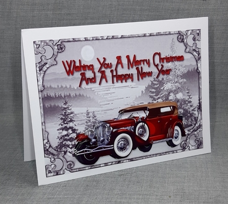 Vintage Christmas - 7x5 inch card front with decoupage by Diane  Vermeer