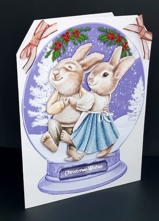 Lovely Snowglobe , Dancing Rabbits by Diane  Vermeer