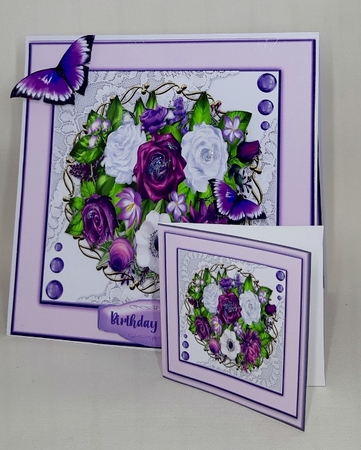 8x8 Mini Kit, Beautiful Lace and Lilac Roses by Diane  Vermeer
