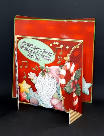 Singing Gnome - double gate fold card.  by Diane  Vermeer