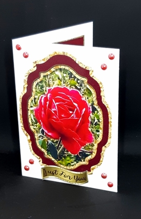 Beautiful Rose Topper or Card Front and Blank Insert or Card with Heart by Diane  Vermeer