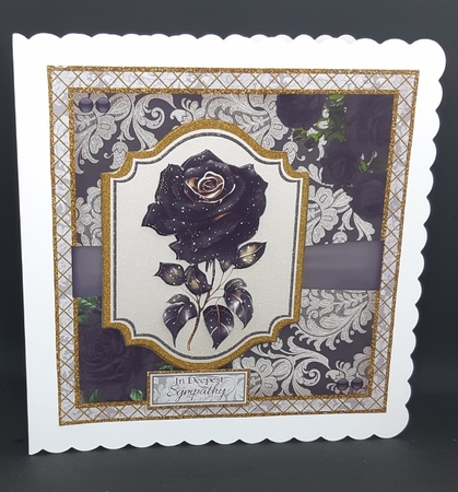 7x7 Black Rose 5 Card Front, Topper, Decoupage & Sentiments by Diane  Vermeer