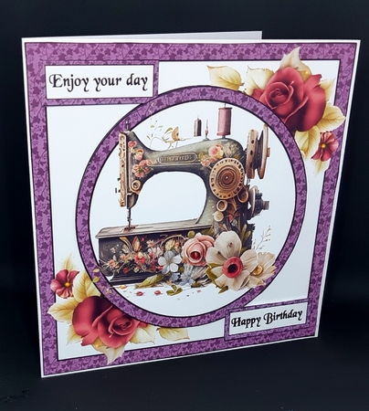 Sewing machine with flowers mini kit by Diane  Vermeer