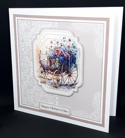 6x6 Carriage of Flowers 1 Card Front, Pyramage Layers & Sentiments  by Diane  Vermeer