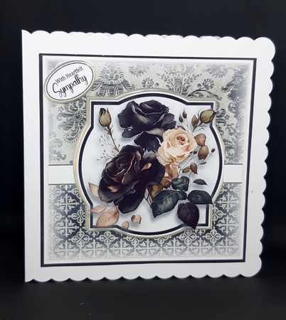 7x7 With Heartfelt Sympathy 3 Card Front, Topper, Decoupage & Sentiments  by Diane  Vermeer