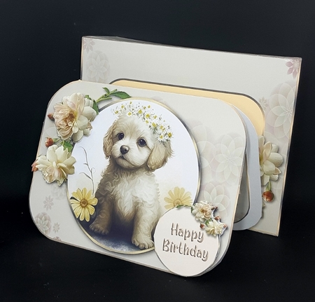 Sweet Puppy 1 - Round Cornered Tent Card by Diane  Vermeer
