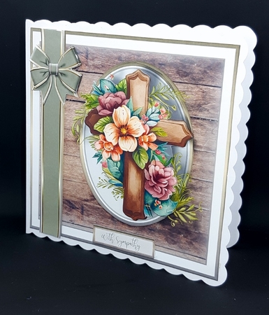 7x7 Sympathy Cross Card Front, Topper, Decoupage and Sentiments  by Diane  Vermeer