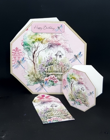 Flower Garden Octagonal Card by Diane  Vermeer