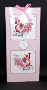 Pink Butterfly DL Quick Card by Diane  Vermeer