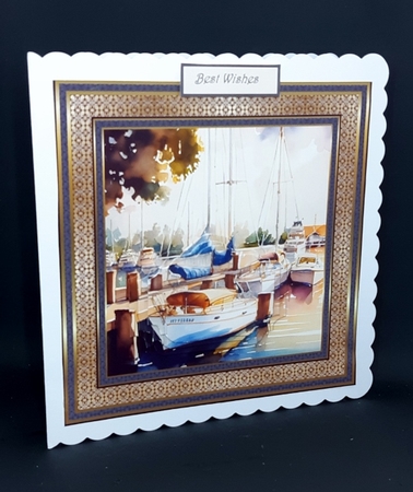 Boats in the marina 7x7 by Diane  Vermeer