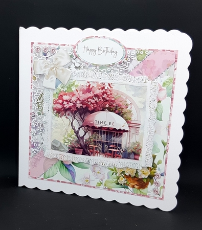 Spring Celebrations 14 Coffee Shop: 6 x 6 Card Front with Topper, Decoupage and Sentiments by Diane  Vermeer