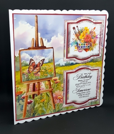 2 Panel floral birthday card front by Diane  Vermeer