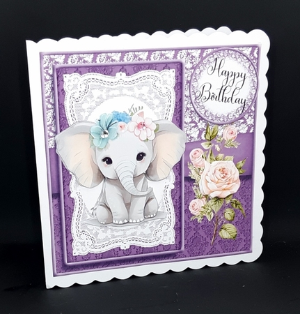 Cute Baby Elephant 6x6 Topper by Diane  Vermeer