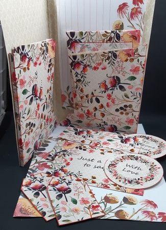 Wild Roses Bumper Stationery Set with Folder by Diane  Vermeer