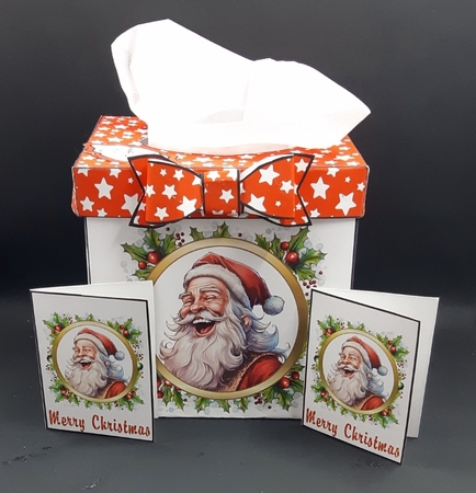 Tissue box cover Laughing Santa by Diane  Vermeer