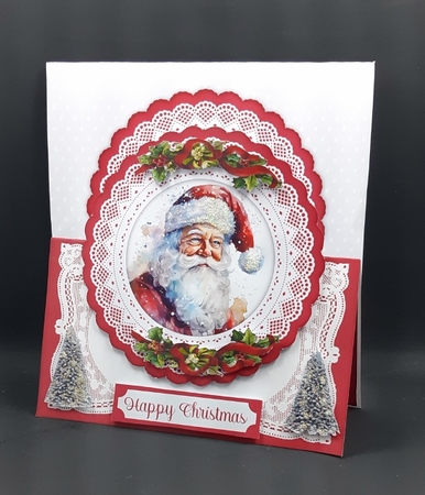 Merry Christmas Santa 7 x 7 Shaped Card by Diane  Vermeer