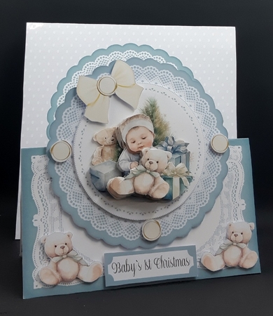 Baby`s 1st Christmas 7 x 7 Shaped Card by Diane  Vermeer