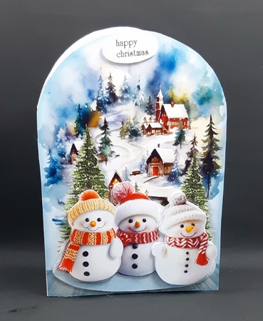 Shaped Card Happy Christmas  Snowmen Mini Kit by Diane  Vermeer
