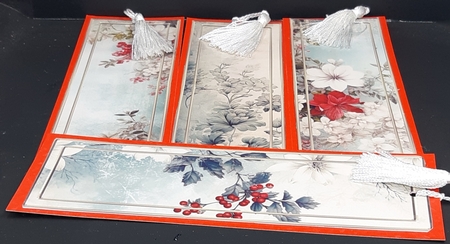 4 Vintage Floral Christmas Bookmarks by Diane  Vermeer