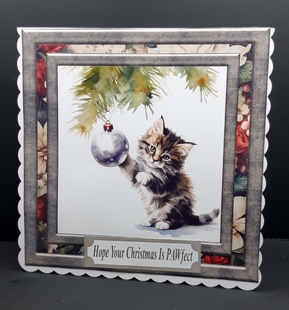 Naughty Christmas kitten card front 13 by Diane  Vermeer