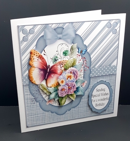Butterflies and Flowers Square Topper by Diane  Vermeer