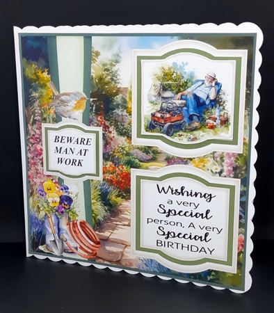 2 Panel mowing the lawn card front 2 by Diane  Vermeer
