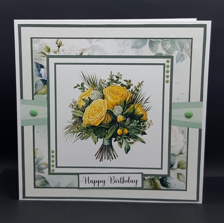 Elegant Blooms 8x8 Quick Card #2 by Diane  Vermeer