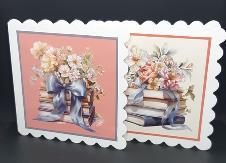 Floral Book Stacks Card Fronts by Diane  Vermeer