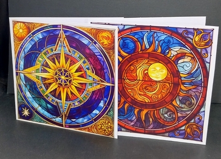 Celestial Elements Stained Glass Card Toppers by Diane  Vermeer