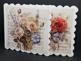 Vintage Sheet Music and Roses Card Toppers by Diane  Vermeer