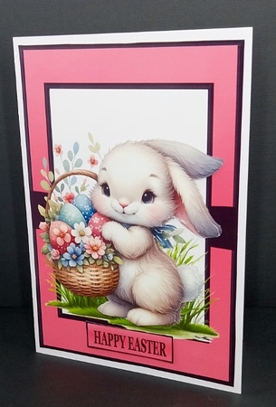 BUNNY WITH EASTER EGG BASKET by Diane  Vermeer