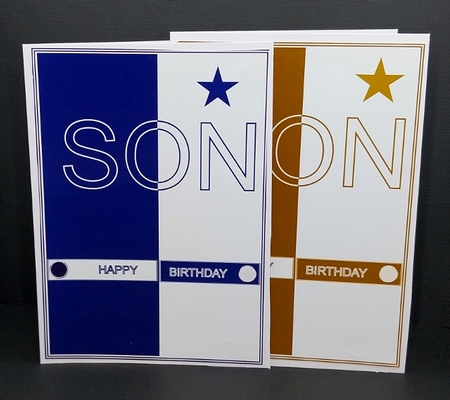 Two A5 Son quick card fronts (Blue & Brown). by Diane  Vermeer
