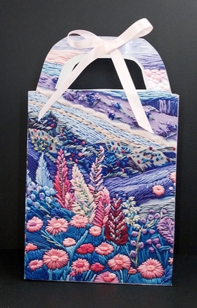 Embroidered lavender effect gift bag 10 by Diane  Vermeer