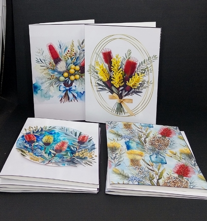 12 x Australian Floral Bouquet Notelets by Diane  Vermeer