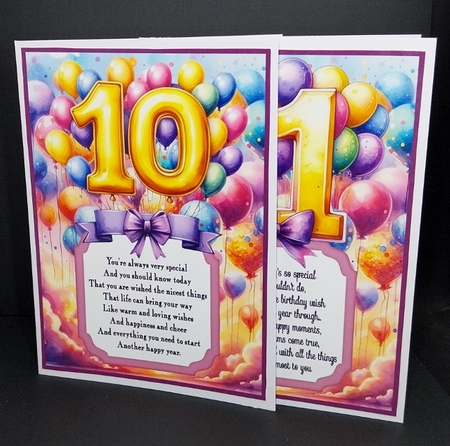 Age 10/11 Birthday card fronts by Diane  Vermeer