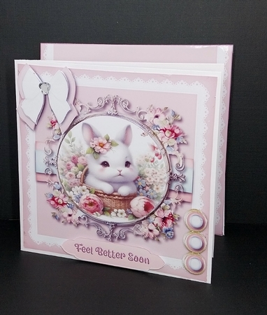 Bunny & Flowers 1 - Multi Occasions Card by Diane  Vermeer
