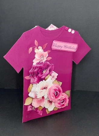 Deep Pink Flowers - Tee Shirt Card Mini Kit by Diane  Vermeer