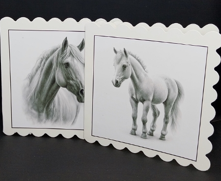 Pencil Sketch Horse Card Toppers by Diane  Vermeer
