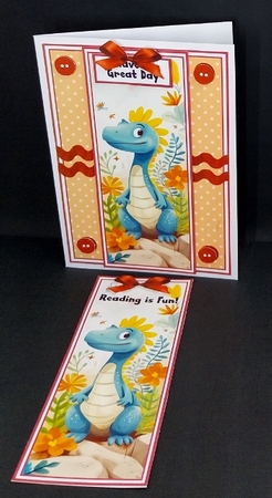 Dinosaur Bookmark Card 2 by Diane  Vermeer