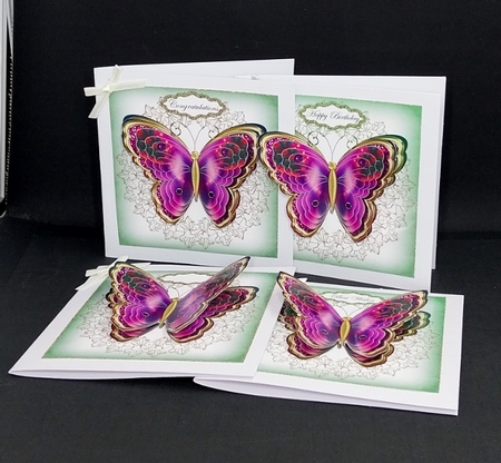 4 Toppers With Butterfly 9 by Diane  Vermeer