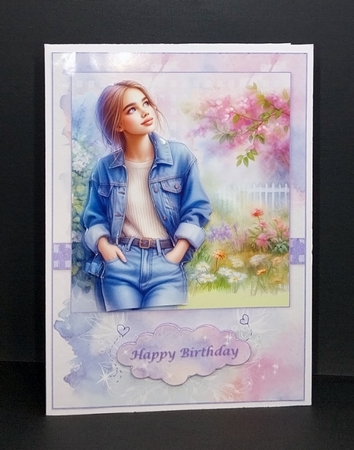 Happy Birthday Teenager A5 Card Front, Decoupage and Tag by Diane  Vermeer