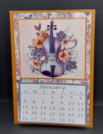 Floral Violin - 2025 Calendar by Diane  Vermeer